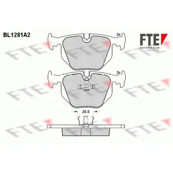 FTE BL1281A2 - Jeu de 4 plaquettes de frein arrière