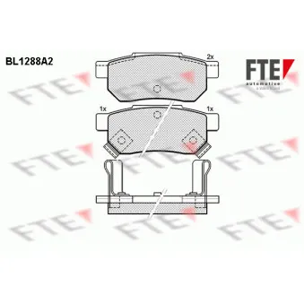 FTE BL1288A2 - Jeu de 4 plaquettes de frein arrière