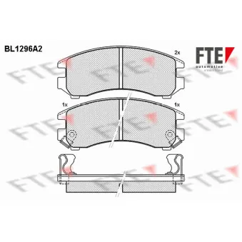FTE BL1296A2 - Jeu de 4 plaquettes de frein avant