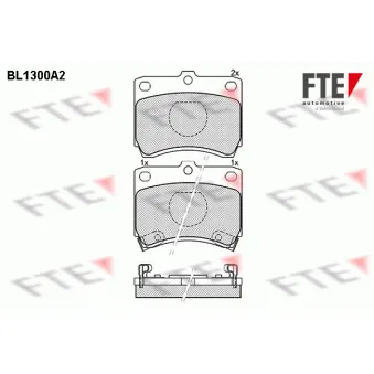 FTE BL1300A2 - Jeu de 4 plaquettes de frein avant
