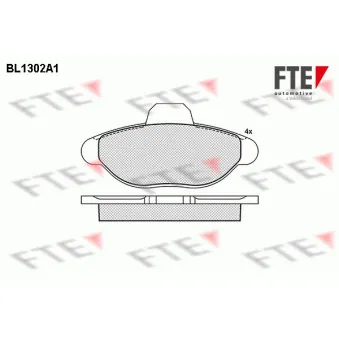 Jeu de 4 plaquettes de frein avant FTE OEM 46565733