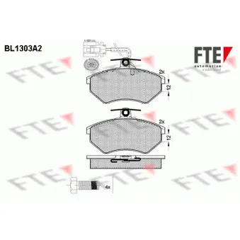 FTE BL1303A2 - Jeu de 4 plaquettes de frein avant