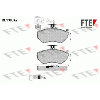 Jeu de 4 plaquettes de frein avant FTE OEM 357615116A