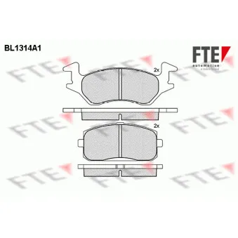 Jeu de 4 plaquettes de frein avant FTE BL1314A1