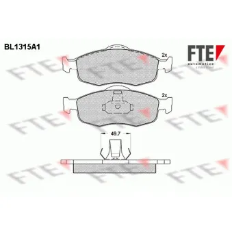FTE BL1315A1 - Jeu de 4 plaquettes de frein avant