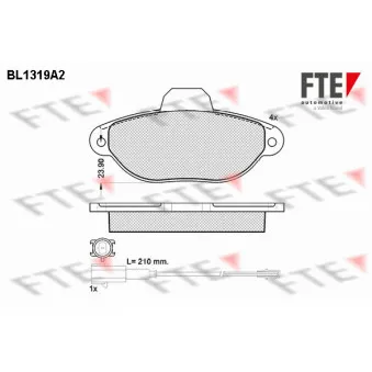 Jeu de 4 plaquettes de frein avant FTE OEM 1778385