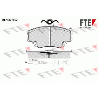 Jeu de 4 plaquettes de frein avant FTE BL1323B2 pour RENAULT CLIO 3.0 V6 Sport - 226cv