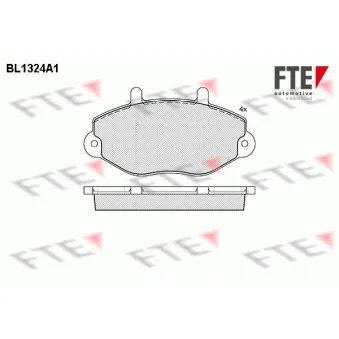 Jeu de 4 plaquettes de frein avant FTE OEM 1074972