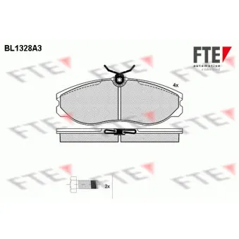 Jeu de 4 plaquettes de frein avant FTE OEM D10602X80A
