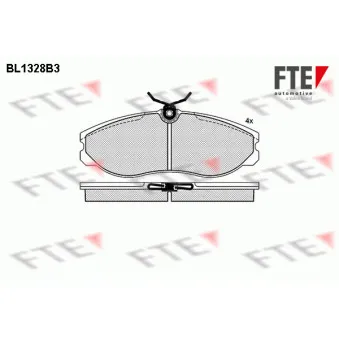 Jeu de 4 plaquettes de frein avant FTE OEM D10602X80A