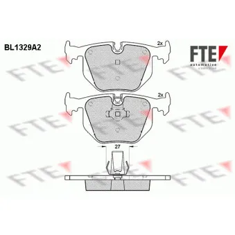FTE BL1329A2 - Jeu de 4 plaquettes de frein arrière