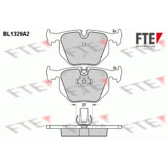 Jeu de 4 plaquettes de frein arrière FTE BL1329A2