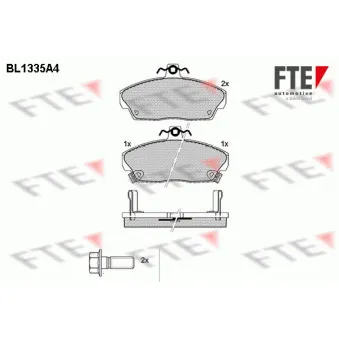 FTE BL1335A4 - Jeu de 4 plaquettes de frein avant