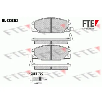 FTE BL1338B2 - Jeu de 4 plaquettes de frein avant