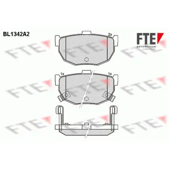 FTE BL1342A2 - Jeu de 4 plaquettes de frein arrière