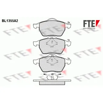Jeu de 4 plaquettes de frein avant FTE OEM 8D0698151C