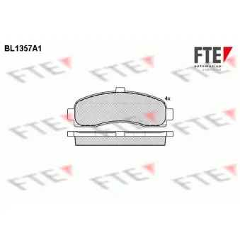 Jeu de 4 plaquettes de frein avant FTE OEM 410606F626
