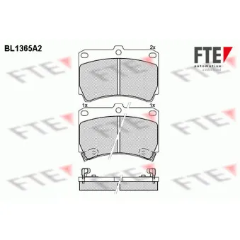 FTE BL1365A2 - Jeu de 4 plaquettes de frein avant