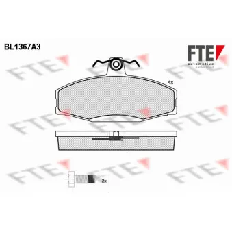 Jeu de 4 plaquettes de frein avant FTE OEM 115430284