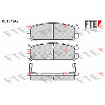 FTE BL1375A2 - Jeu de 4 plaquettes de frein arrière