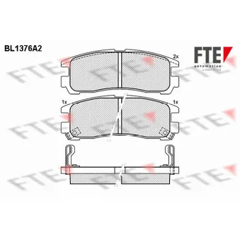 FTE BL1376A2 - Jeu de 4 plaquettes de frein arrière