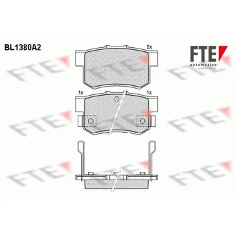 FTE BL1380A2 - Jeu de 4 plaquettes de frein arrière