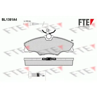 FTE BL1381A4 - Jeu de 4 plaquettes de frein avant