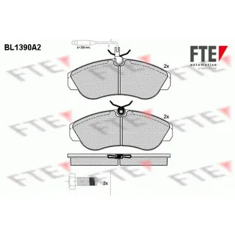 Jeu de 4 plaquettes de frein avant FTE OEM 425118