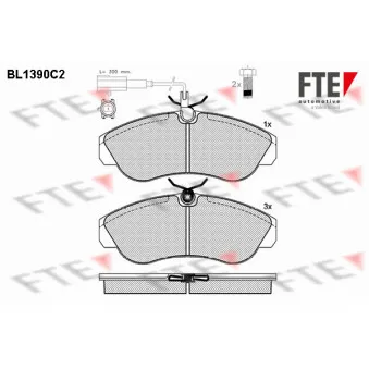 Jeu de 4 plaquettes de frein avant FTE OEM 77362235