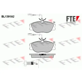 FTE BL1391A2 - Jeu de 4 plaquettes de frein avant