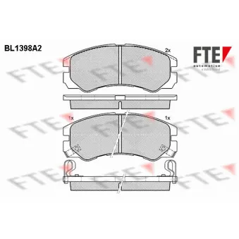 FTE BL1398A2 - Jeu de 4 plaquettes de frein avant