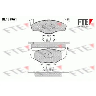 FTE BL1399A1 - Jeu de 4 plaquettes de frein avant