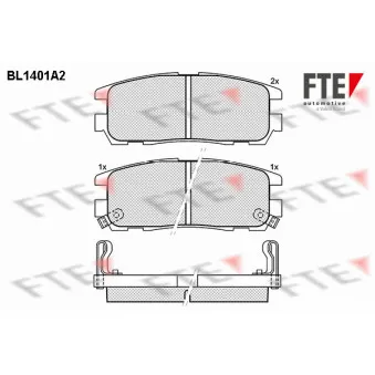 FTE BL1401A2 - Jeu de 4 plaquettes de frein arrière