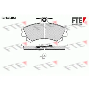 Jeu de 4 plaquettes de frein avant FTE OEM PW890078