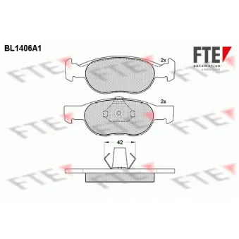 Jeu de 4 plaquettes de frein avant FTE OEM 77362190
