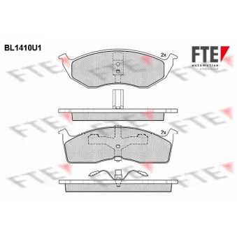 FTE BL1410U1 - Jeu de 4 plaquettes de frein avant