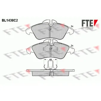 Jeu de 4 plaquettes de frein avant FTE OEM 2D0698151