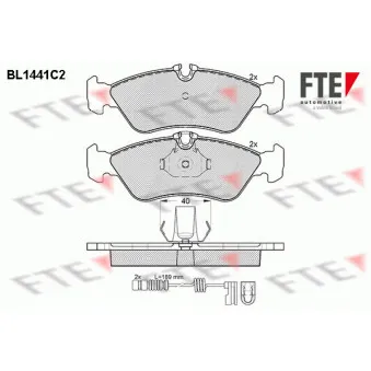 FTE BL1441C2 - Jeu de 4 plaquettes de frein arrière
