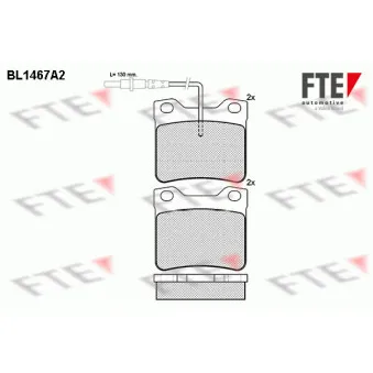 Jeu de 4 plaquettes de frein arrière FTE OEM 0024204820