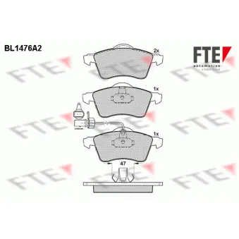 FTE BL1476A2 - Jeu de 4 plaquettes de frein avant