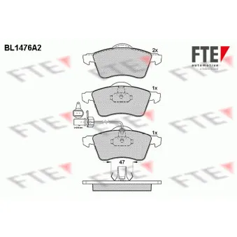 Jeu de 4 plaquettes de frein avant FTE OEM 7D0698151F