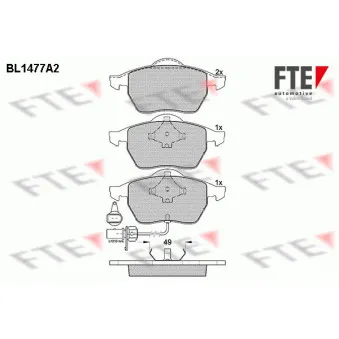FTE BL1477A2 - Jeu de 4 plaquettes de frein avant