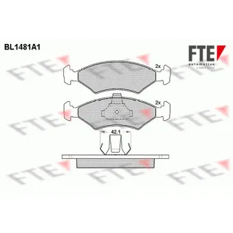 FTE BL1481A1 - Jeu de 4 plaquettes de frein avant