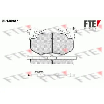 Jeu de 4 plaquettes de frein arrière FTE OEM 7701203969