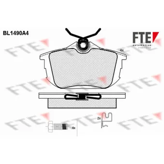 Jeu de 4 plaquettes de frein arrière FTE OEM 30623264