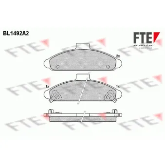 Jeu de 4 plaquettes de frein avant FTE OEM 5810123A00
