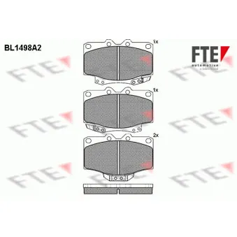 Jeu de 4 plaquettes de frein avant FTE OEM 04465YZZAX