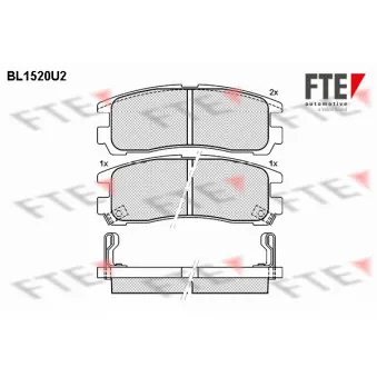 FTE BL1520U2 - Jeu de 4 plaquettes de frein arrière