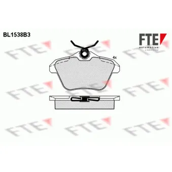 Jeu de 4 plaquettes de frein arrière FTE OEM 77362257