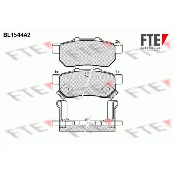 Jeu de 4 plaquettes de frein arrière FTE OEM 43022SR3010